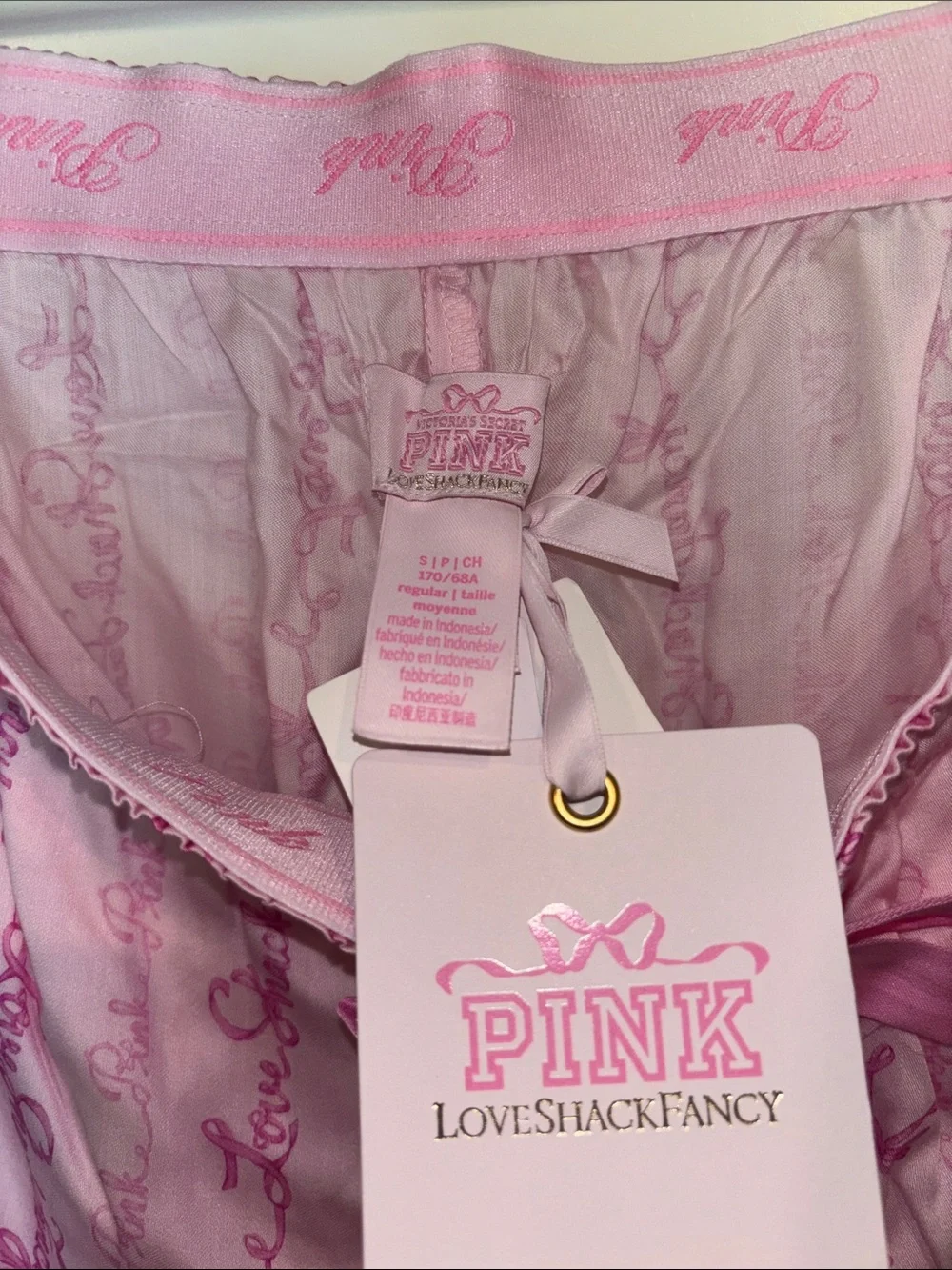 LoveShackFancy X PINK Bralette & Silky Pajama Pant Set